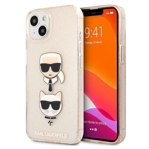 Karl Lagerfeld KLHCP13SKCTUGLGO iPhone 13 mini 5,4" złoty/gold Hardcase Glitter Karl`s